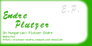 endre plutzer business card